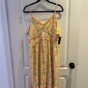 Floral Kids Dress with Ruffle Details